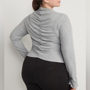 4X - Old Navy | Reversible UltraLite Mock-Neck Rib-Knit Ruched Top